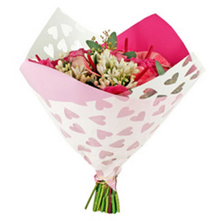 Sleeve 35x35cm clear hearts pink