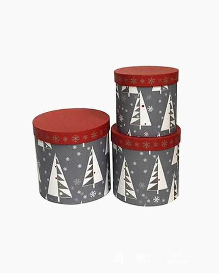 Set 3 cutii flori S3.140 gri Craciun