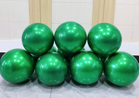 Baloane latex dublate cu aspect metalizat verde