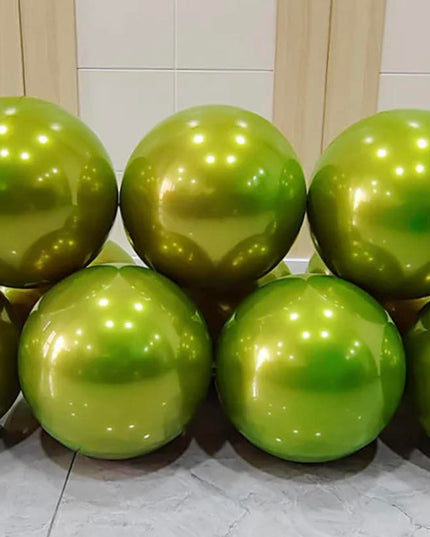 Baloane latex dublate cu aspect metalizat verde olive