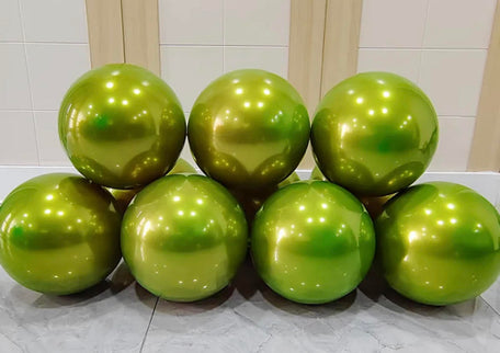 Baloane latex dublate cu aspect metalizat verde olive
