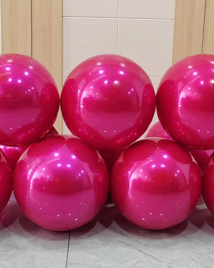 Baloane latex dublate cu aspect metalizat roz