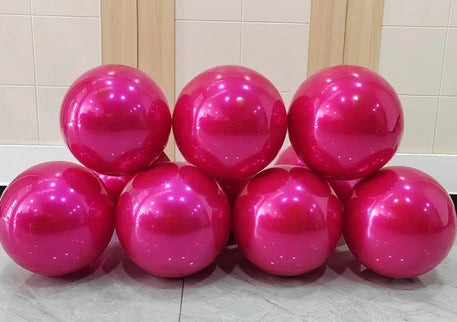 Baloane latex dublate cu aspect metalizat roz