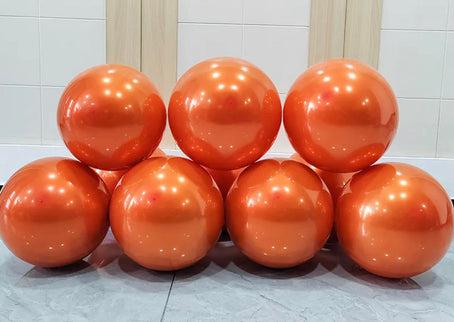 Baloane latex dublate cu aspect metalizat portocaliu