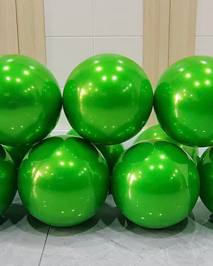 Baloane latex dublate cu aspect metalizat verde deschis