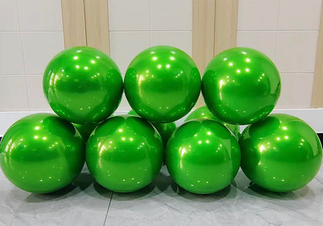 Baloane latex dublate cu aspect metalizat verde deschis