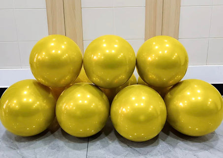 Baloane latex dublate cu aspect metalizat galben