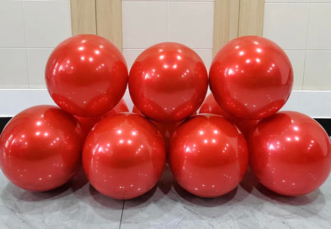 Baloane latex dublate cu aspect metalizat rosu