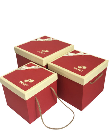 Set 3 cutii flori S3.16 rosu