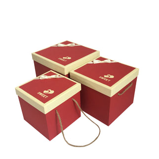 Set 3 cutii flori S3.16 rosu