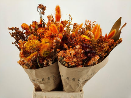 Buchet flori uscate portocaliu