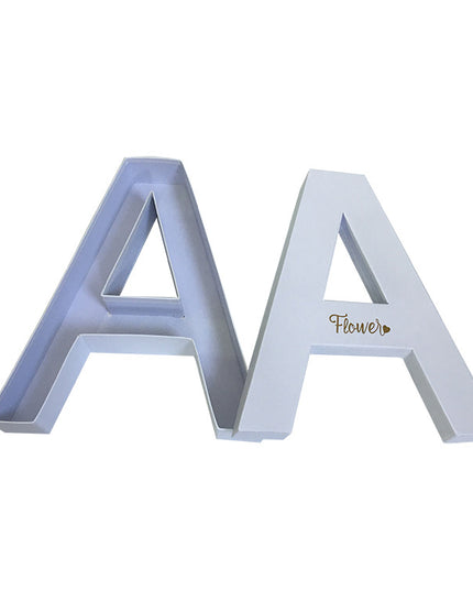 Cutie flori litera A alb