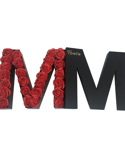 Cutie flori litera M negru
