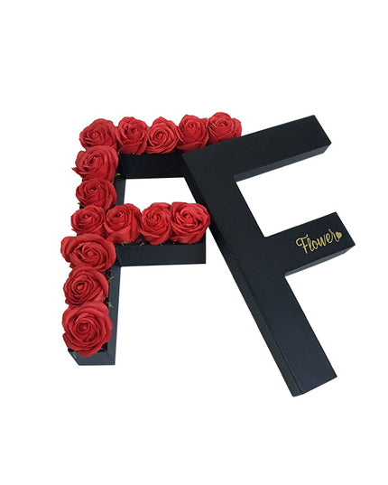 Cutie flori litera F negru