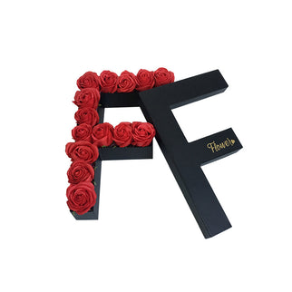 Cutie flori litera F negru