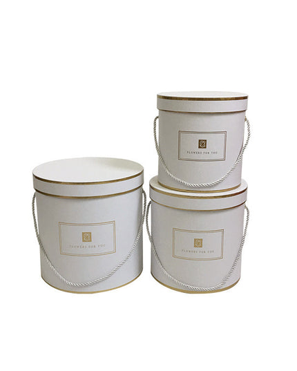 Set 3 cutii flori S3.38 alb