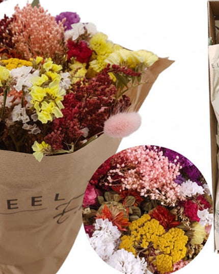 Buchet flori uscate neon mix