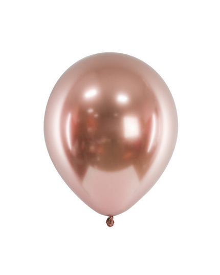 Baloane latex rose metalizat 30cm s/50