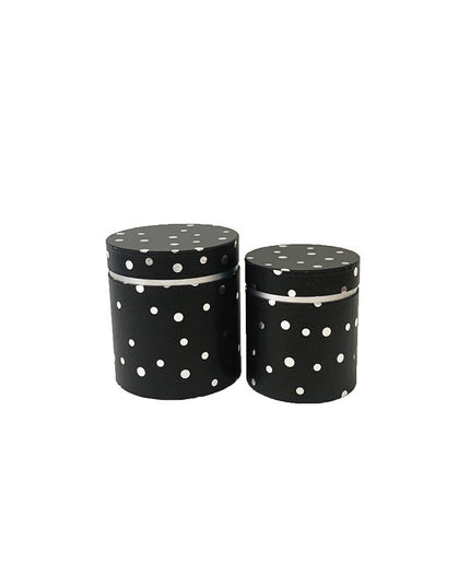 Set 2 cutii flori s2.41 negru cu buline