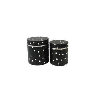 Set 2 cutii flori s2.41 negru cu buline