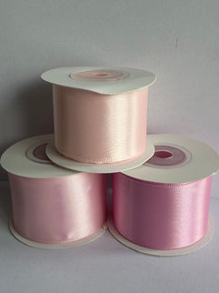 Panglica textil 4cm x 9m roz pastel 3