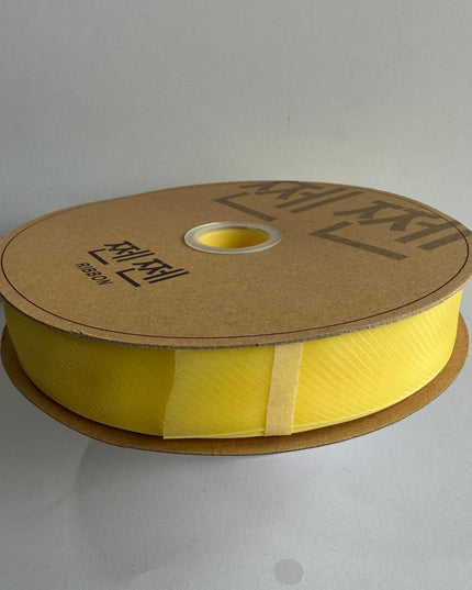 Panglica textil voal 91m galben