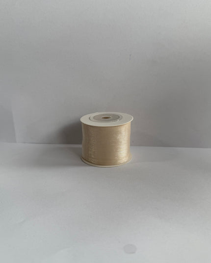 Panglica textil voal 4cm x 9m crem