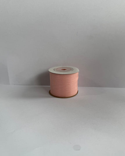 Panglica textil voal 4cm x 9m roz