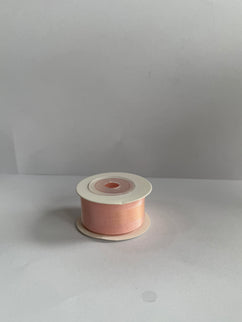 Panglica textil voal 2,5cm x 9m roz