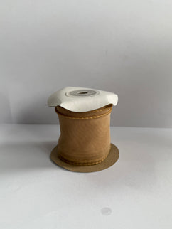 Panglica textil voal 4,5cm x 4,5m maro