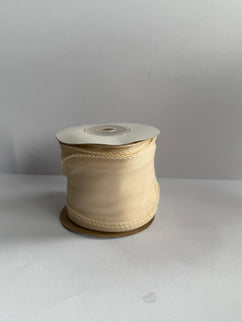 Panglica textil voal 4,5cm x 4,5m crem