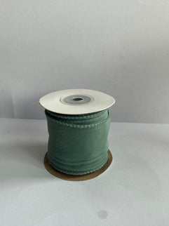 Panglica textil voal 4,5cm x 4,5m verde