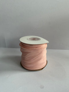 Panglica textil voal 4,5cm x 4,5m roz 1