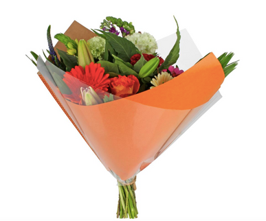 Sleeve 35x35cm orange/kraft