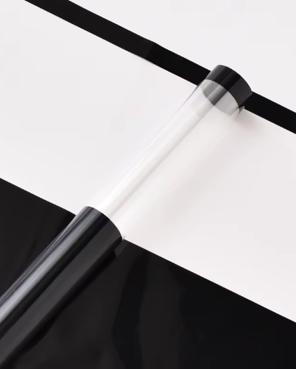 Ambalaj waterproof 60x60cm negru dunga transparenta