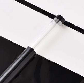 Ambalaj waterproof 60x60cm negru dunga transparenta