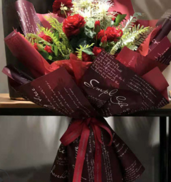 Ambalaj buchet flori waterproof 58x58cm visiniu