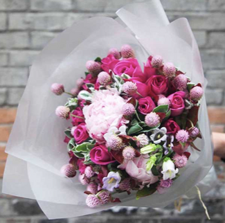 Ambalaj buchet flori waterproof 60x60cm alb