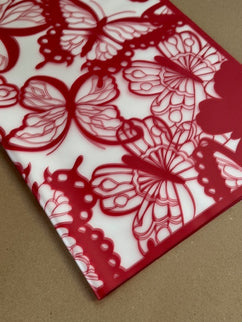 Ambalaj waterproof 60x60cm fluturi rosii
