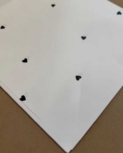 Ambalaj waterproof 60x60cm fundal alb inimi negru