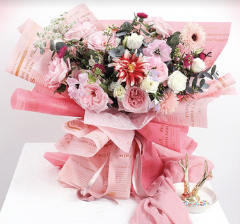 Ambalaj waterproof 60x60cm ziar roz inchis