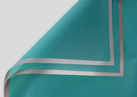 Ambalaj waterproof 60x60cm verde emerald margine aurie