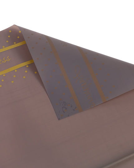 Ambalaj buchet flori waterproof 60x60cm happiness gri scris auriu