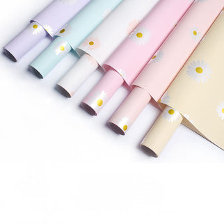 Ambalaj buchet flori waterproof 60x60cm galben cu margarete