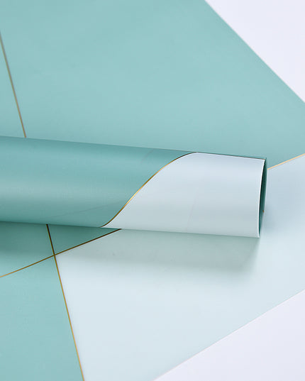 Ambalaj buchet flori waterproof 60x60cm verde cu linii