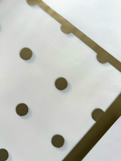 Ambalaj waterproof 60x60cm fond alb buline - auriu deschis