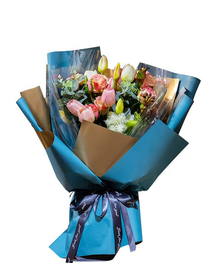 Ambalaj waterproof duo auriu si albastru