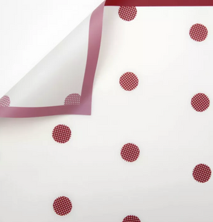 Ambalaj waterproof 60x60cm fond alb buline visinii