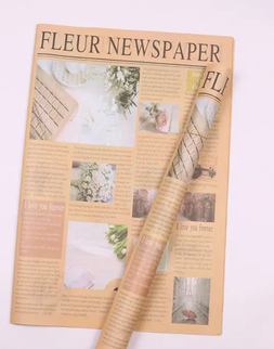 Ambalaj hartie flori ziar Fleur newspaper maro