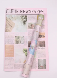 Ambalaj hartie flori ziar Fleur newspaper roz